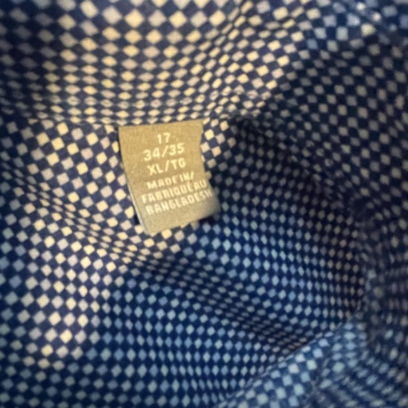 Men’s Micheal Kors Slimfit long sleeved dress shirt blue & white checker size XL - Picture 4 of 6